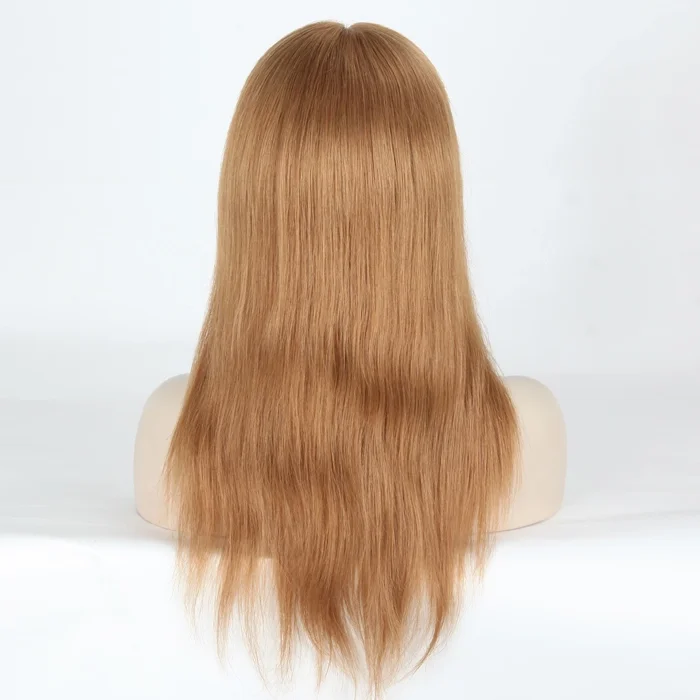 20"" - 100% Remy Human HD Lace Frontal\ Natural Straight Wig- Color 8