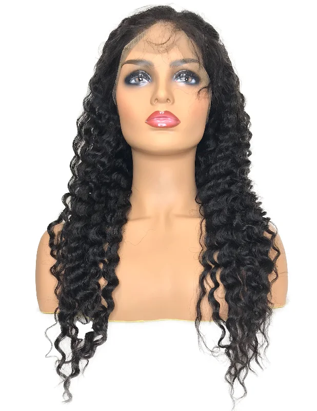 8A Malaysian Deep Wave Lace Frontal Human Hair Wig