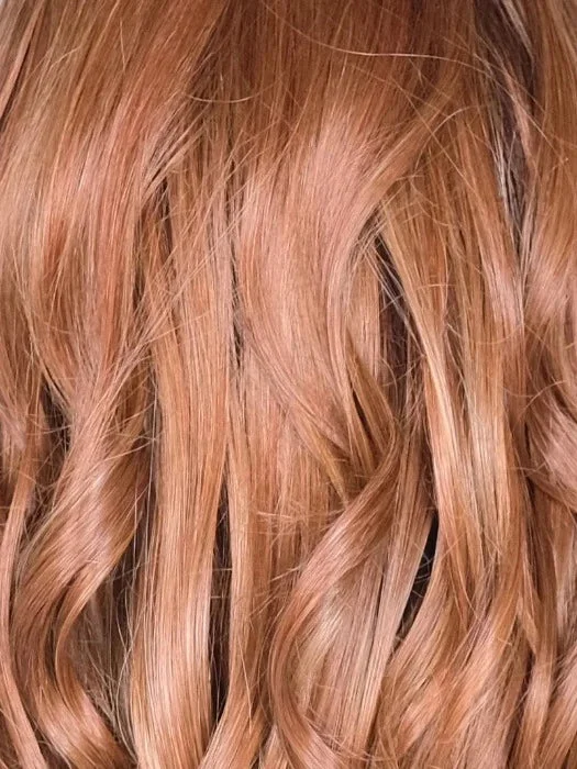 Sumptuous Strawberry | 6R/144/88B | a hybrid of pure red, strawberry blonde, hint of paprika, and honey with some copper undertone with medium brown root colors, and honey blonde hues