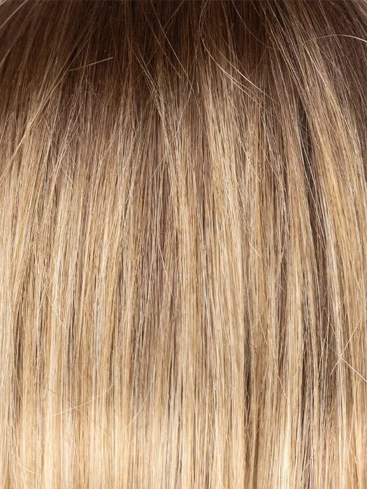 MELTED-CARAMEL | Warm and Rich Brown Root Melting into Golden Caramel Blond and Natural Medium Blond Tips