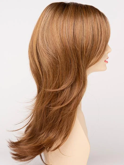 GOLDEN NUTMEG | Medium Brown roots with overall Warm Cinnamon base and Golden Blonde highlights