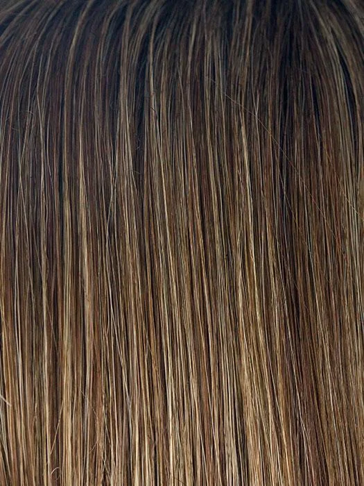 ICED MOCHA-R | Rooted Dark Brown with Medium Brown Base Blended with Light Blonde Highlights