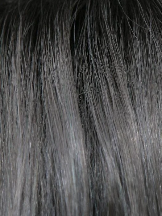 SMOKY-GRAY-R | Medium Gray with silver highlights and blue undertones with Dark Roots