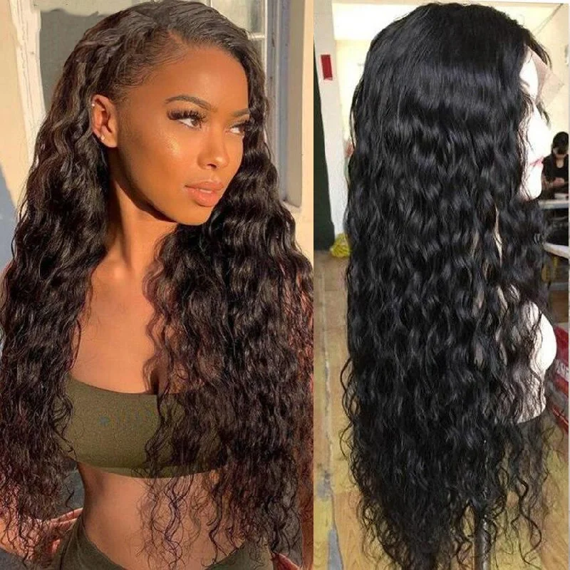 12A Cranberry 13x4 Lace Front Human Hair Wigs Indian Water Wave HD Lace Frontal Wig