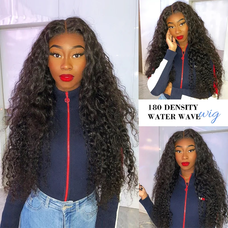 12A Cranberry 13X4/13X6 Lace Front Human Hair Wigs Brazilian Water Wave HD Lace Frontal Wig Natual Color