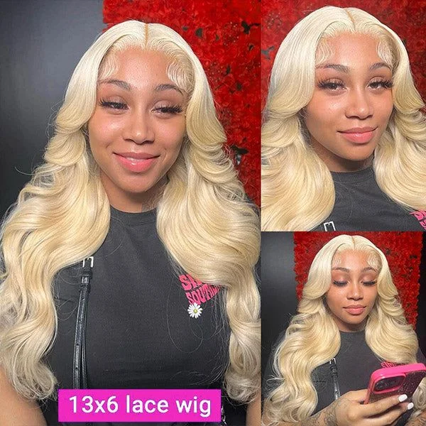 Cranberry 13x6  613 Body Wave Lace Frontal Transparent Lace Blonde hair Wigs Pre-plucked