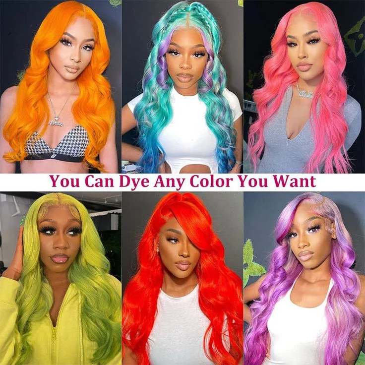 Cranberry 13x6  613 Body Wave Lace Frontal Transparent Lace Blonde hair Wigs Pre-plucked