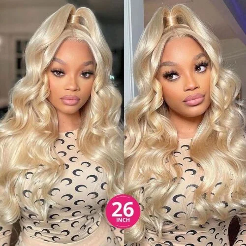 Cranberry hair Blonde #613 Body Wave 13X4 Lace Frontal Deep Parting Super Soft Pre Plucked Wig