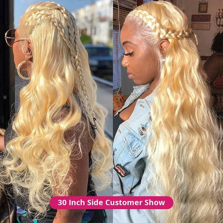 Cranberry hair Blonde #613 Body Wave 13X4 Lace Frontal Deep Parting Super Soft Pre Plucked Wig