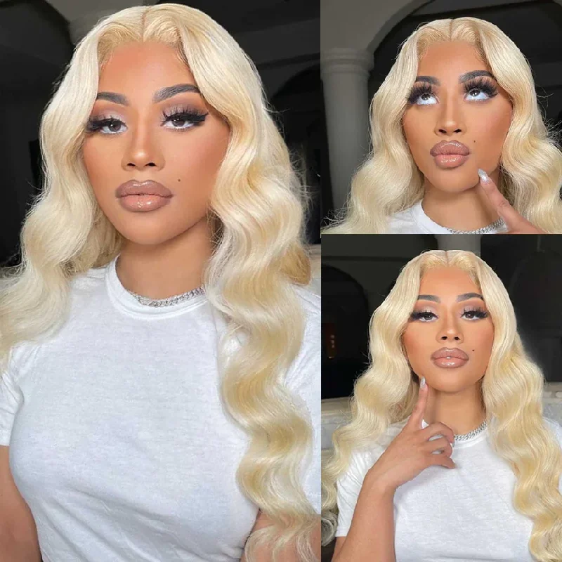 Cranberry Blonde #613 Body Wave 4X4 Glueless Transparent Lace Closure Wig for Black Women