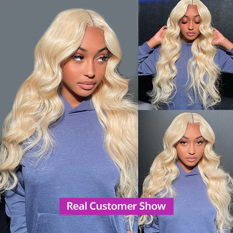 Cranberry Blonde #613 Body Wave 4X4 Glueless Transparent Lace Closure Wig for Black Women