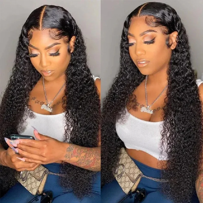 10A Cranberry Curly 13x4 Lace Front Human Hair Wigs For Black Women Natural Color Peruvian Lace Wig