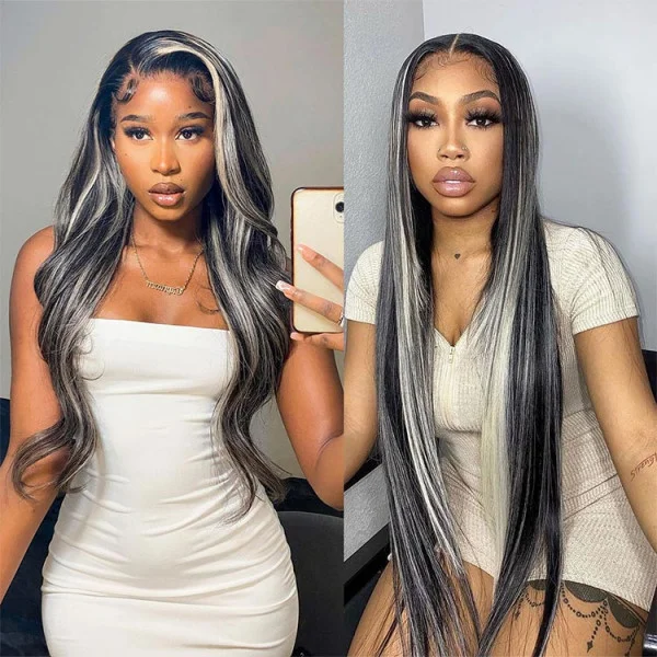 Cranberry FLASH SALE 1B/GREY BODY WAVE LACE FRONTAL WIG