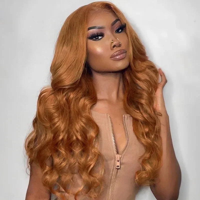 Cranberry Ginger Blonde HD Part Lace Front Human Hair Wigs Body Wave Preplucked Wig