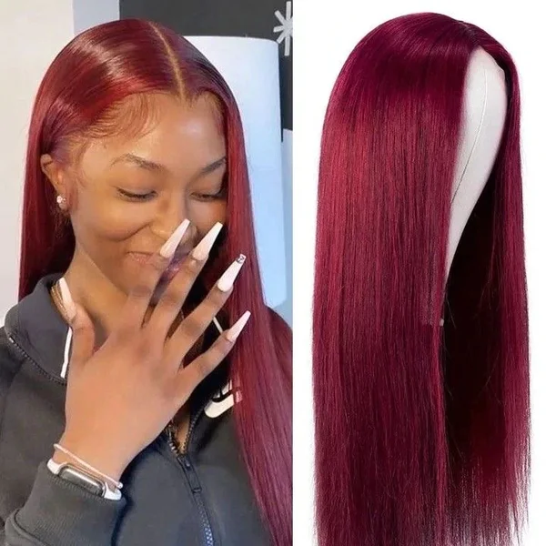 Cranberry Hair 99J Color Straight  13X4 Lace Front Wig