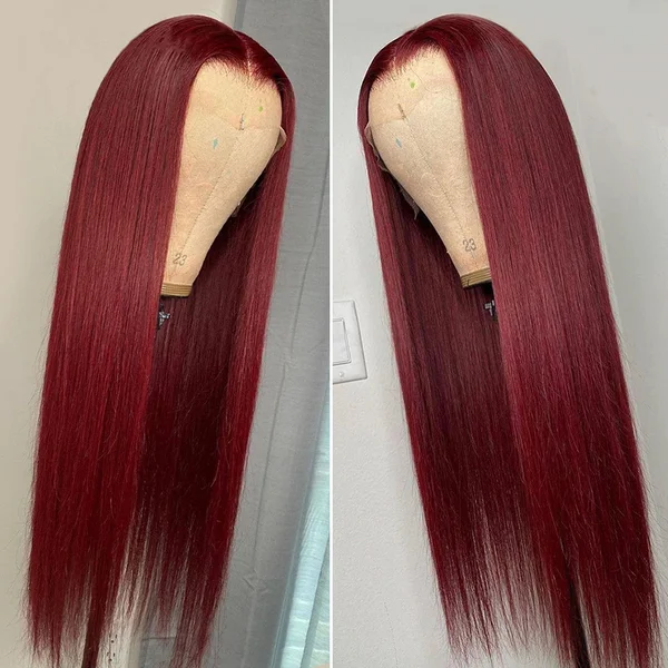 Cranberry Hair 99J Color Straight  13X4 Lace Front Wig