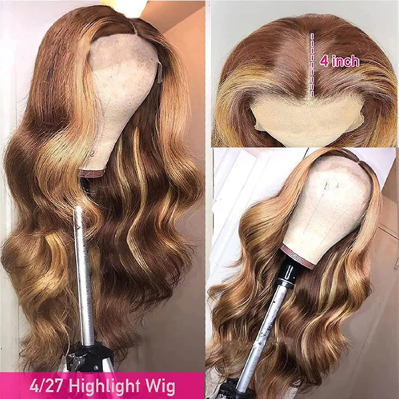 Cranberry Highlight Body Wave 13x4 HD Lace Frontal Wig 14-32 Colored Human Hair Wigs