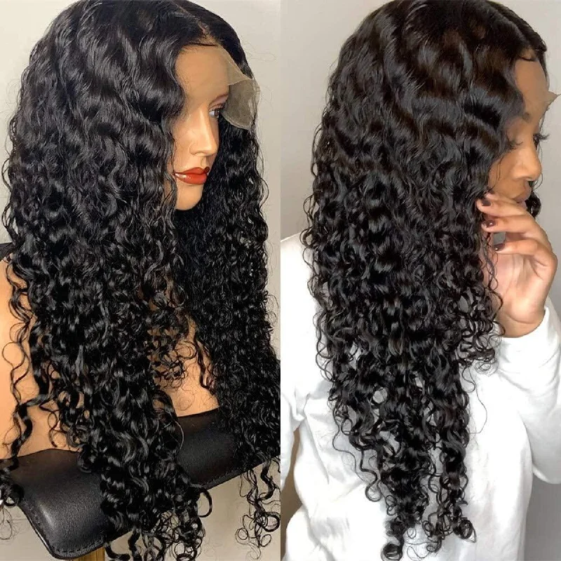 12A Cranberry  Malaysian 13*4 Lace Front Human Hair Wigs  Water Wave HD Lace Frontal Wig