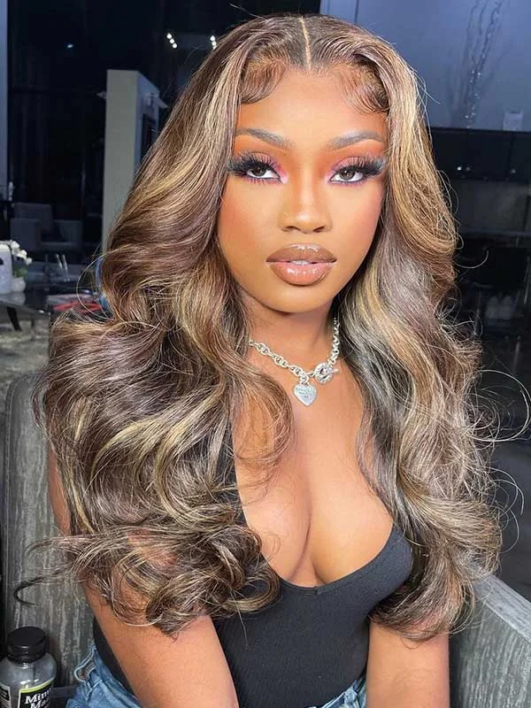 Cranberry New Highlight Color Body Wave 13x4 Swiss Lace Front Wigs