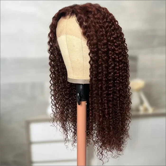 Cranberry Reddish Brown Curly Wave 13x4 Lace Front Autumn Breeze Wig