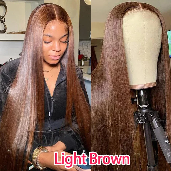 CranberryHair #4 Color Straight  13X4 Lace Front Wig