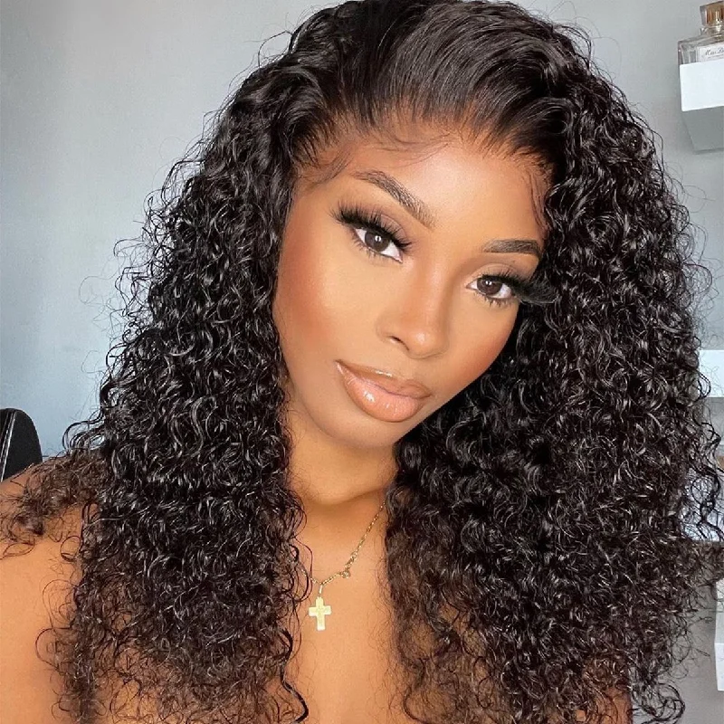 32 Inch Kinky Curly 13x6 HD Transparent Lace Front  Wigs 180 210 250 Density Brazilian Human Hair Vrvogue Hair