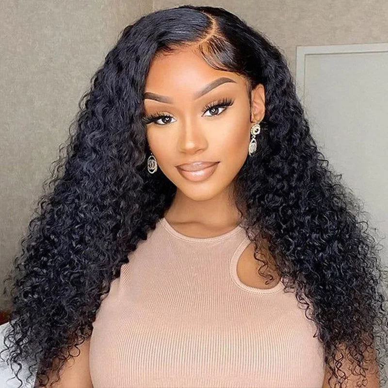 Deep Curly 13X5 Lace Front Human Hair Wigs Layered Edge With Baby Hair