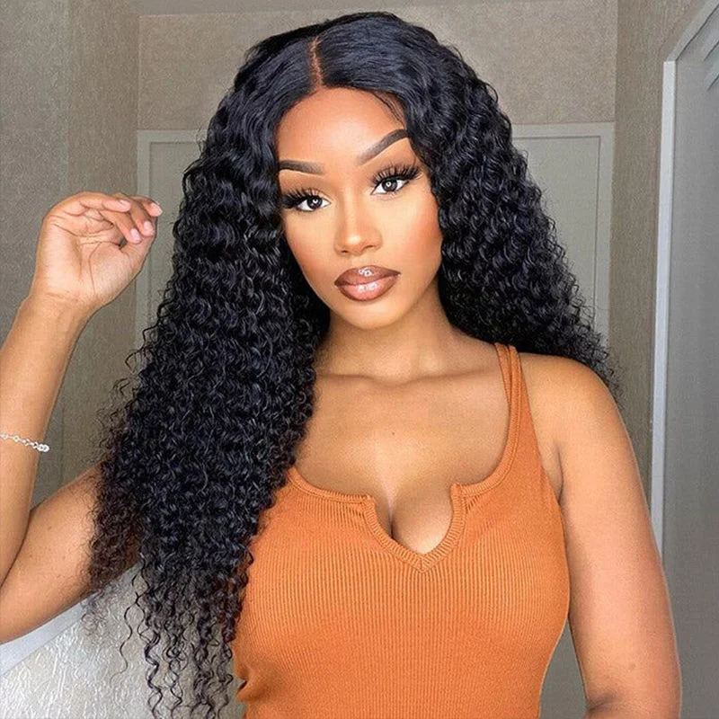 Deep Curly 13X5 Lace Front Human Hair Wigs Layered Edge With Baby Hair