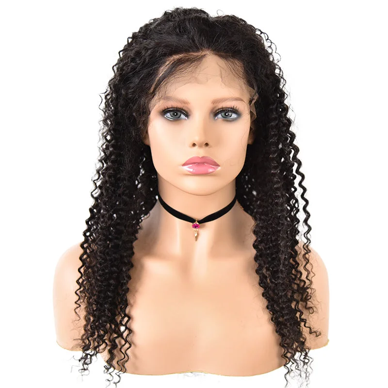 Deep Curly 13X5 Lace Front Human Hair Wigs Layered Edge With Baby Hair