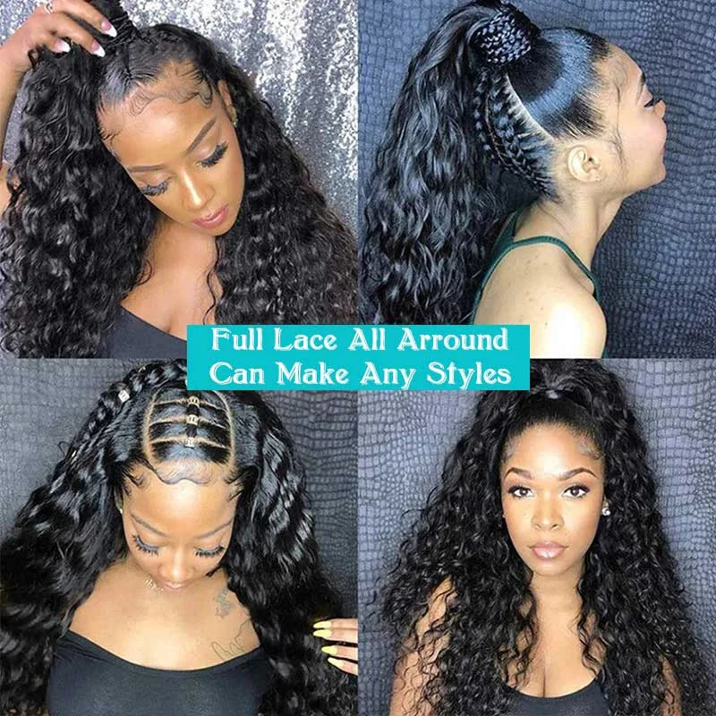 Deep Wave Full Lace Wig Can Be Any Style 30 Inch Vrvogue Human Hair Wigs 180% Density