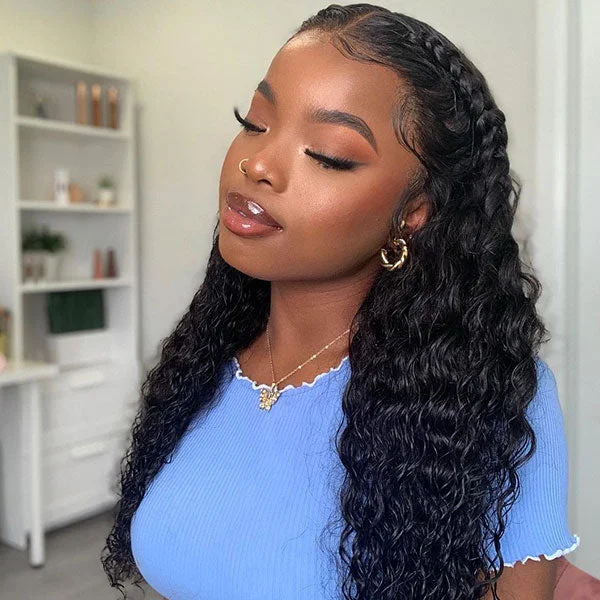 [HD Lace] Deep Wave Hair HD Lace Wigs Skin Melt Transparent Lace Front Wigs Deep Curly Hair Wigs For Black Women