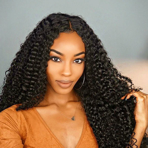 [HD Lace] Deep Wave Hair HD Lace Wigs Skin Melt Transparent Lace Front Wigs Deep Curly Hair Wigs For Black Women