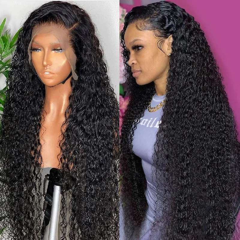 Deep Wave Pre Plucked 360 HD Transparent Lace Frontal Wigs with Baby Hair Brazilian Vrvogue Hair