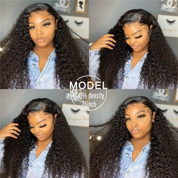 Deep Wave Wig 13*4 Transparent Lace Front Wigs 180 210 250 Density Brazilian Human Hair Wig 38 40 Inch Vrvogue hair