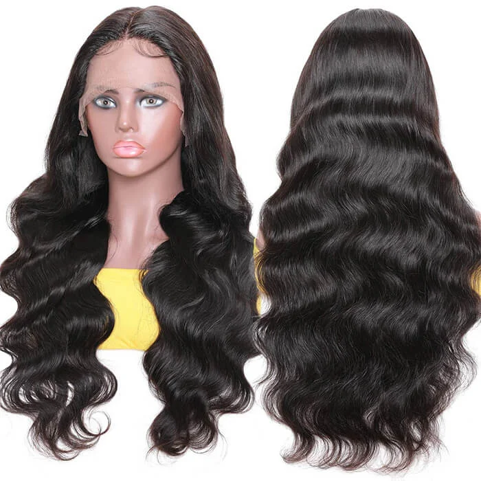 HD Transparent Lace Wigs Body Wave 13x4 Lace Frontal Human Hair Wigs Pre Plucked Hairline