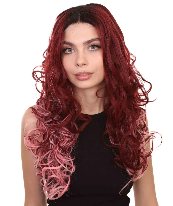 Demi Women's Long Length Lace Front Wavy With Dark Roots - Adult Fashion Wigs | Nunique