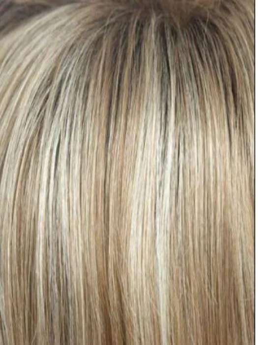 SUGAR-CANE-R | Rooted Platinum Blonde and Strawberry Blonde Evenly Blended Base with Light Auburn Highlights