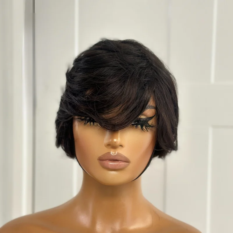 8 inches  Short  100% Human Hair Full Wig- ARIA