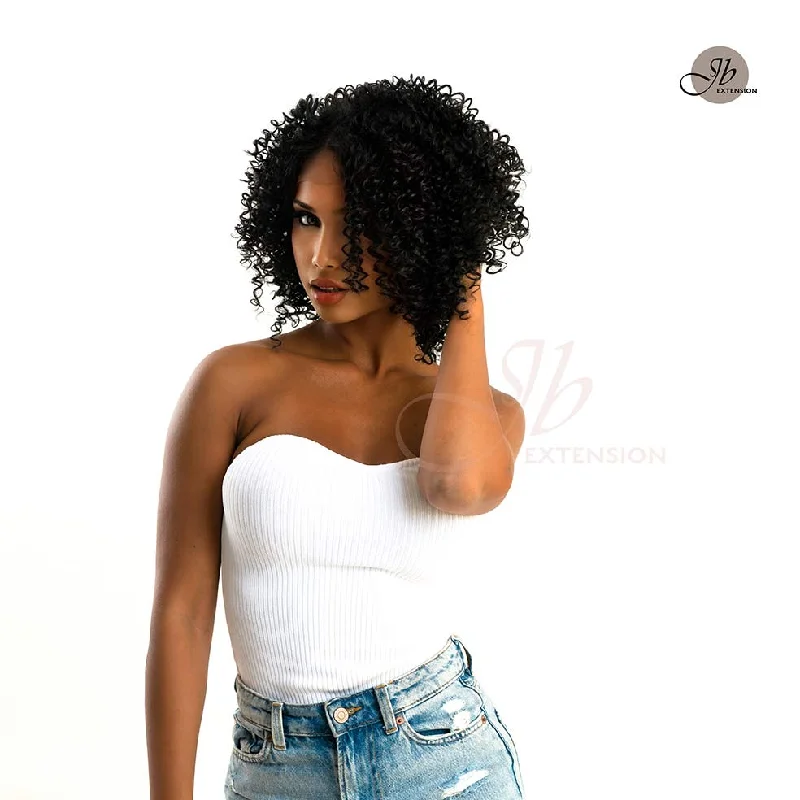 JBEXTENSION 12 Inches Extra Curly Short Frontlace Glueless Wig NAOMI