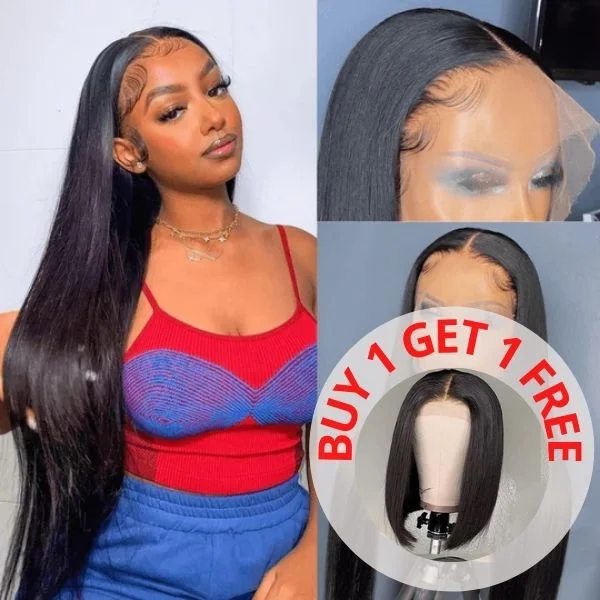 Flash Sale: Buy Straight 13*4 HD Lace Wig, Get 4*4 Bob Wig For Free