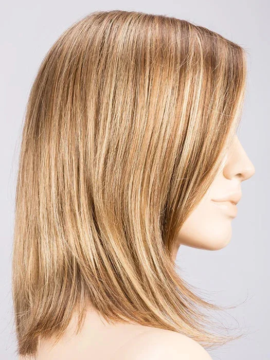 LIGHT BERNSTEIN ROOTED | Light Auburn, Light Honey Blonde, and Light Reddish Brown blend and Dark Roots