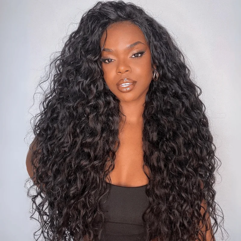 Fluffy Loose Wave Wig 13x4 HD Lace Front Wig Pre Plucked Hairline 100% Real Human Hair Wig-Geetahair