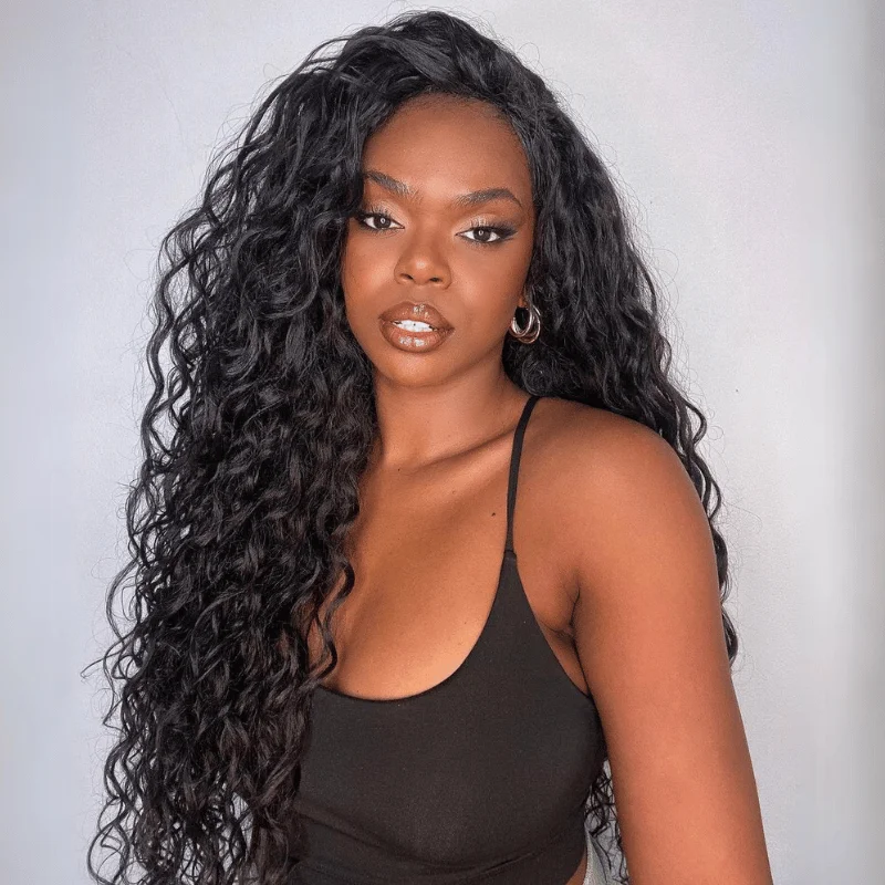 Fluffy Loose Wave Wig 13x4 HD Lace Front Wig Pre Plucked Hairline 100% Real Human Hair Wig-Geetahair