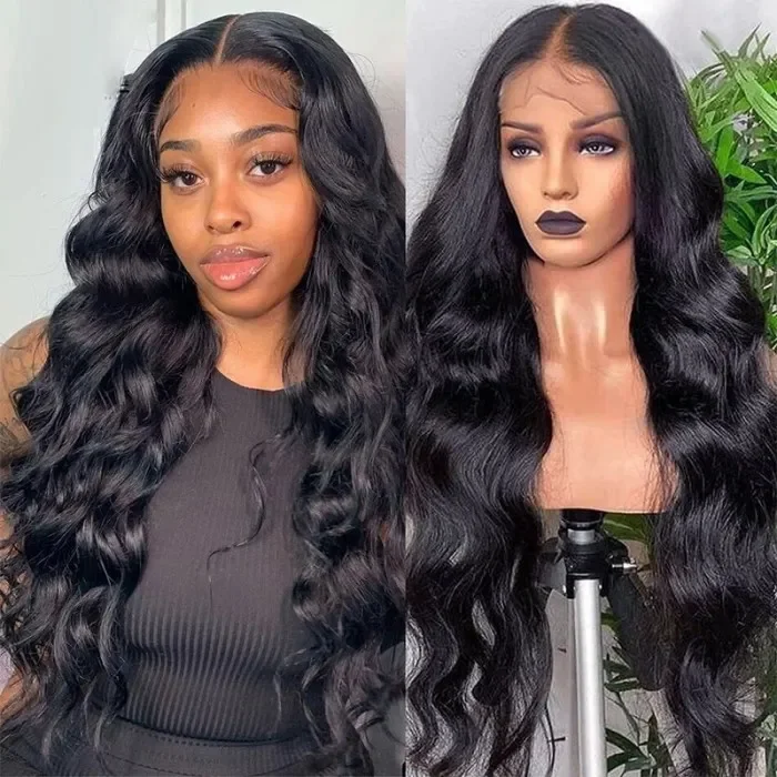 Full Lace Wig Body Wave Hair Small Knots Pre Plucked