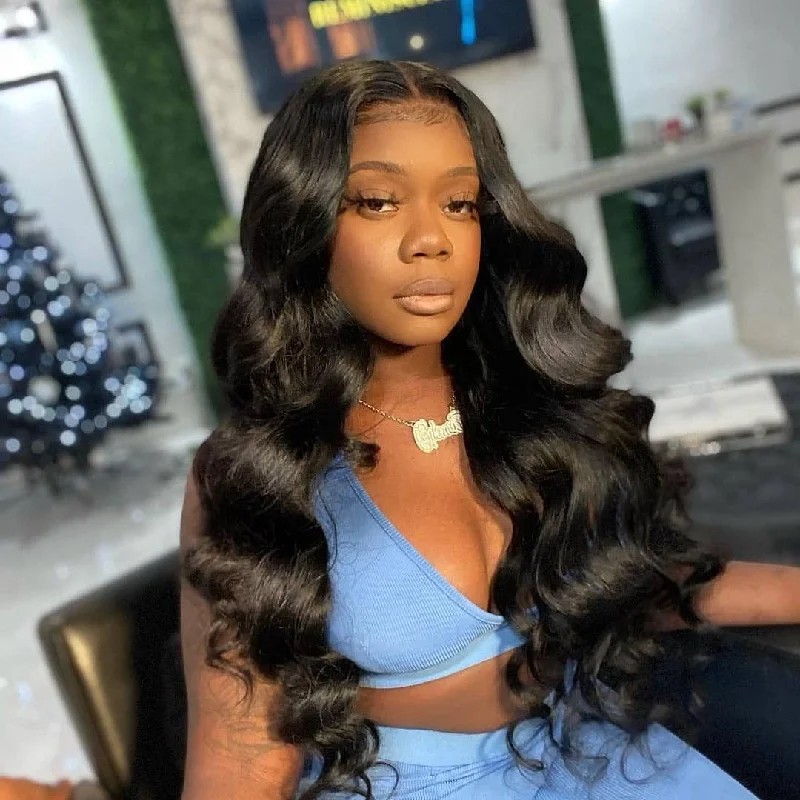 Full Lace Wig Body Wave Hair Small Knots Pre Plucked