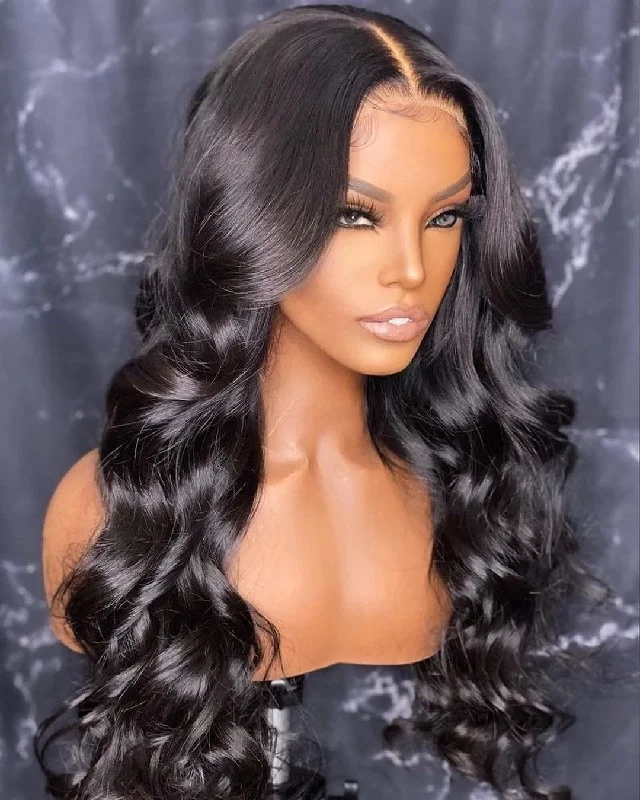 Full Lace Wig Body Wave Hair Small Knots Pre Plucked