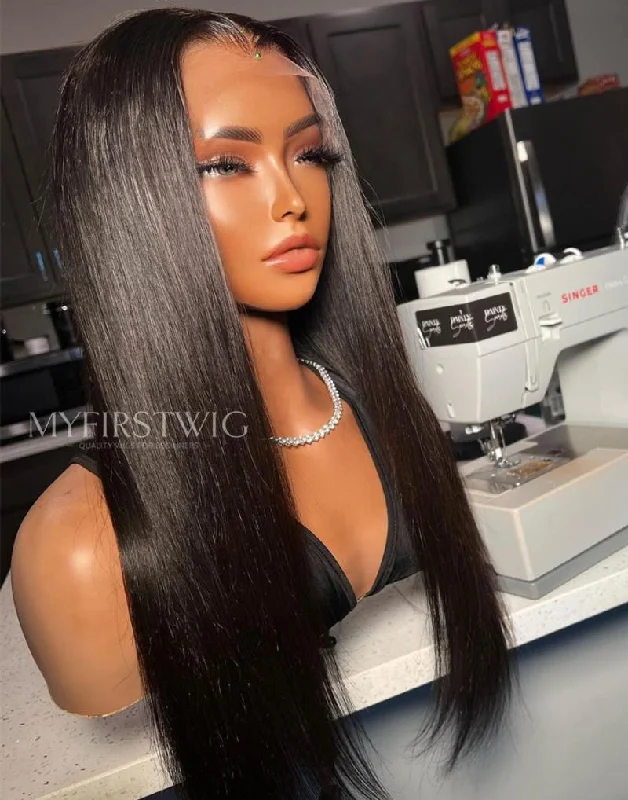 Full Lace Wig Straight Long Wig Glueless Human Hair Wig -LM003