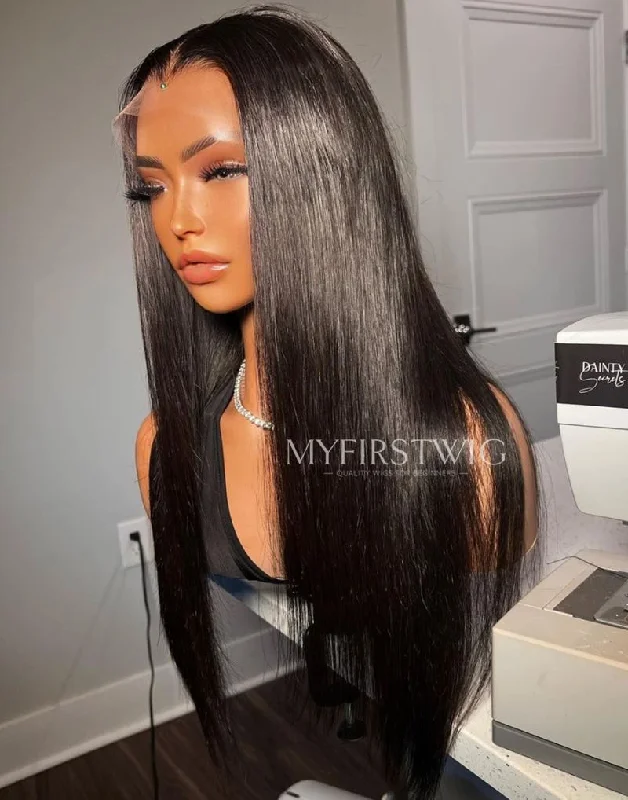 Full Lace Wig Straight Long Wig Glueless Human Hair Wig -LM003