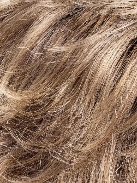 SANDY-BLONDE-ROOTED 24..14.16 | Medium Honey Blonde, Light Ash Blonde, and Lightest Reddish Brown blend with Dark Roots