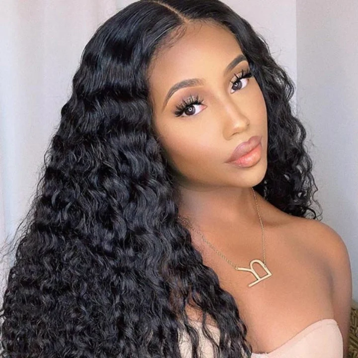 Geetahair Upgrade HD Lace Deep Wave Wig Pre Plucked Natural Hairline Human Hair Wigs Match All Skin Color